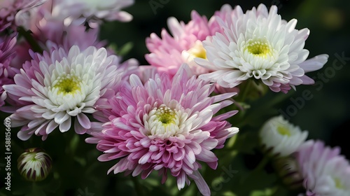 Pink and White Chrysanthemum Blossoms