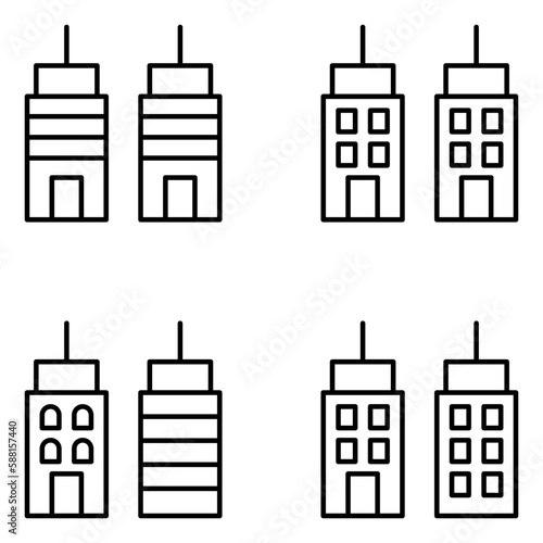Buildings Vector Line Icons