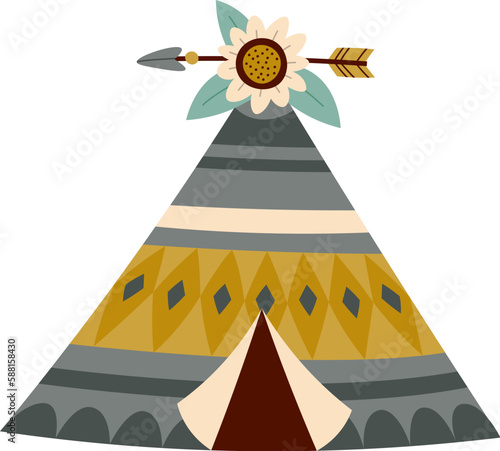 Teepee tent with ornaments
