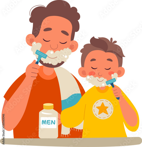 Father And Son Shaving
