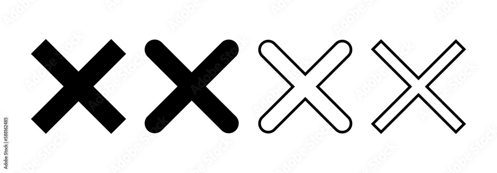 Close icon vector for web and mobile app. Delete sign and symbol. cross sign Close icon vector for web and mobile app. Delete sign and symbol. cross sign