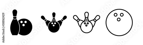 Bowling icon vector for web and mobile app. bowling ball and pin sign and symbol.