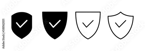 Shield check mark icon vector for web and mobile app. Protection approve sign. Insurance icon