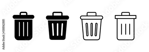 Trash icon vector for web and mobile app. trash can icon. delete sign and symbol.