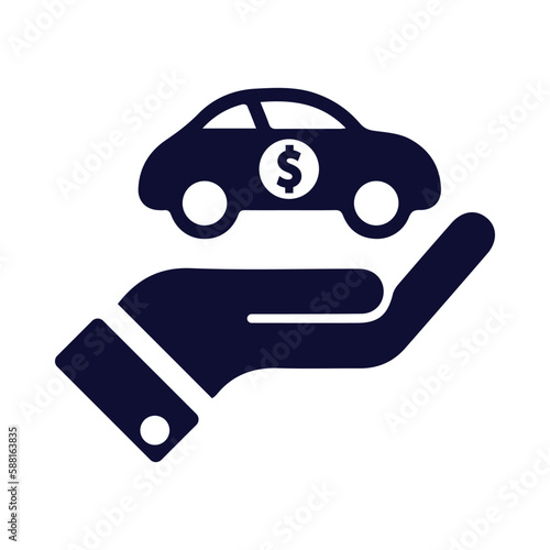 car, sale, dollar, money, hand, sale car handover icon