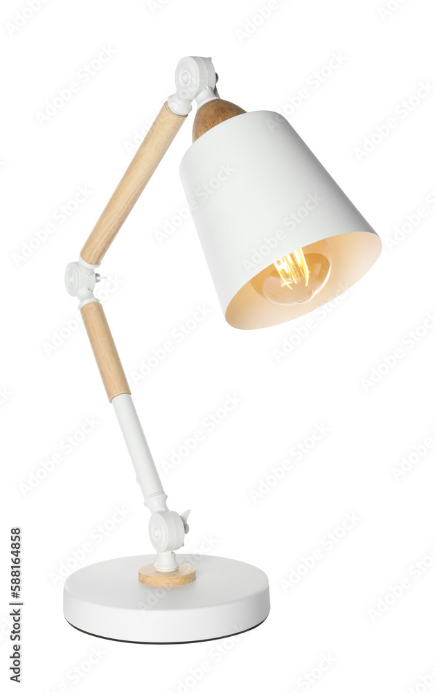 Stylish modern table lamp isolated on white Stylish modern table lamp isolated on white