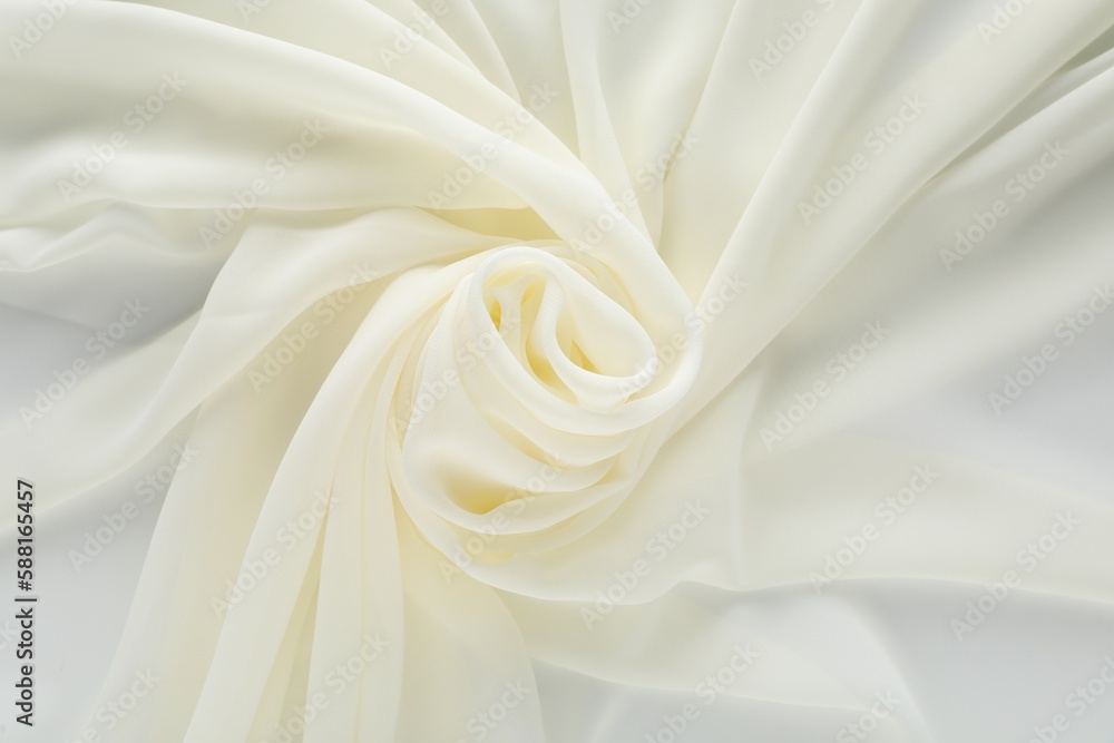 Beautiful white tulle fabric as background, top view Beautiful white tulle fabric as background, top view