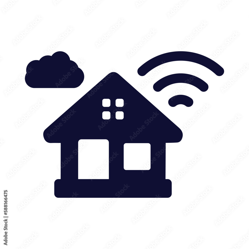 home, house, cloud, wifi, home cloud technology icon home, house, cloud, wifi, home cloud technology icon