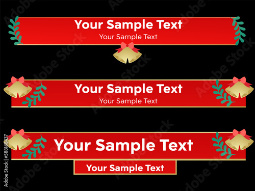 hristmas banner lower third Card strip text video. News Lower Thirds Pack Template. Vector