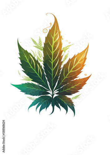 cannabis Marihuana weed leaf illustration vector marijuana art