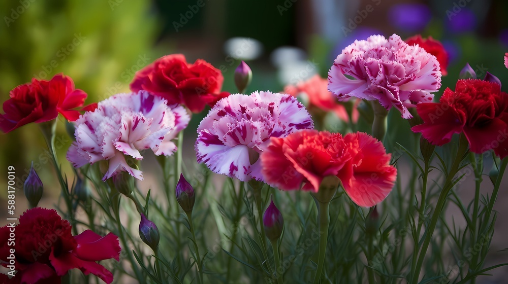 Carnations in the Garden