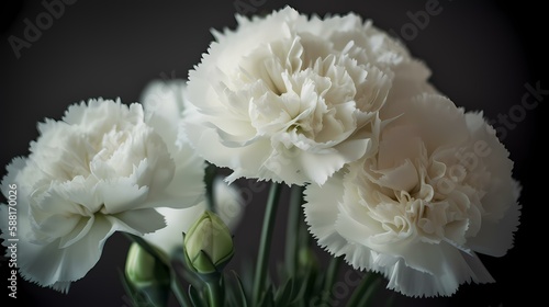 Elegant White Carnations © Emojibb.Family