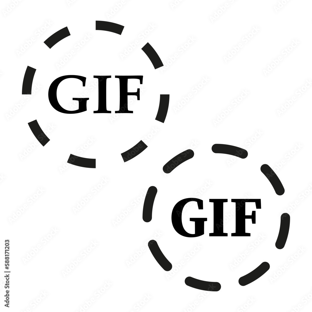 Gif icon for graphic design, logo, website, social media, mobile app. Vector illustration. Gif icon for graphic design, logo, website, social media, mobile app. Vector illustration.