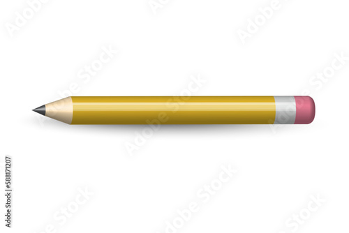 3d pencils on white background. Education concept. Vector illustration.