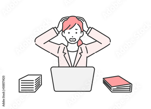 困っている女性のビジネスパーソン