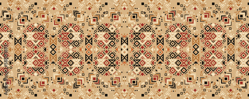 Tribal ethnic seamless striped pattern in Aztec style. Ikat geometric folklore ornament. Indian, Gypsy, Mexican, Scandinavian, folk pattern.