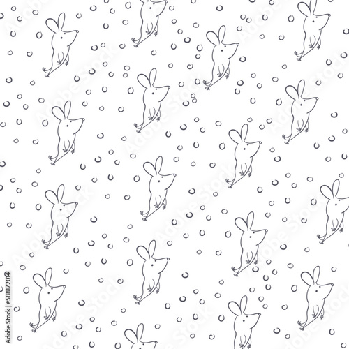 Mice inside a lot of bubbles. The pattern will come in handy in the design of the project about animals and rodents.