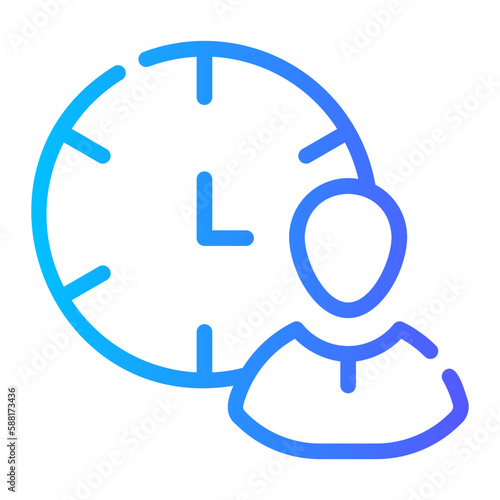 working hours gradient icon