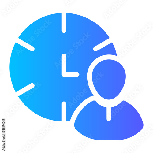 working hours gradient icon