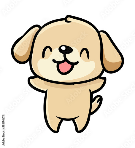 cute cartoon of  a puppy