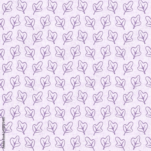 Gender neutral purple botanical foliage seamless raster background. Simple whimsical 2 tone pattern. Kids floral nursery wallpaper or scandi all over print.