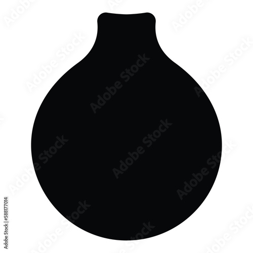 Pot flat vector icon design. Vase black icon. 