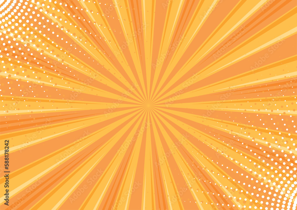 Obraz premium abstract orange comic background with dot pattern