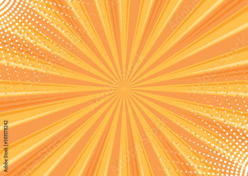 abstract orange comic background with dot pattern