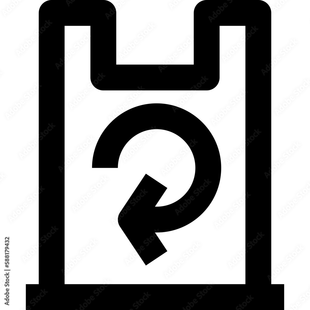 reused plastic bag black outline icon reused plastic bag black outline icon