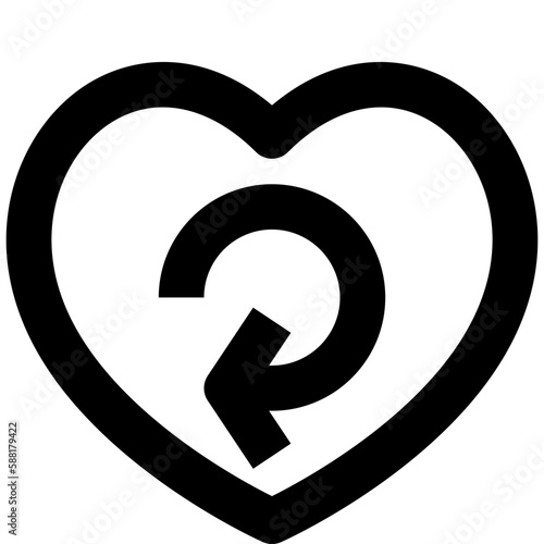 love recycle black outline icon