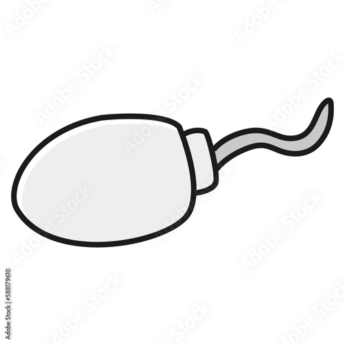 精子のイラスト(白黒)