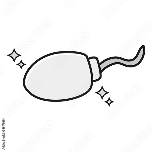 精子のイラスト(白黒)