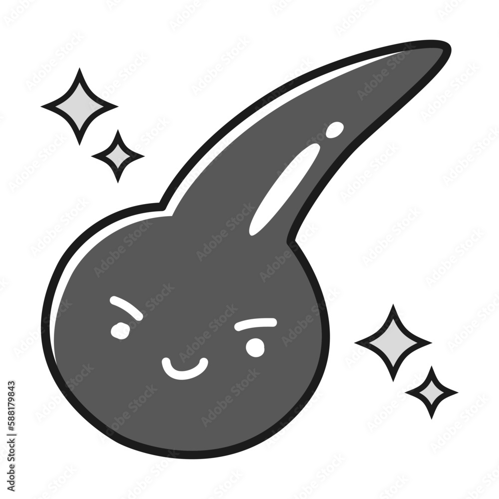 黒い一本毛のキャラクター(白黒) 黒い一本毛のキャラクター(白黒)