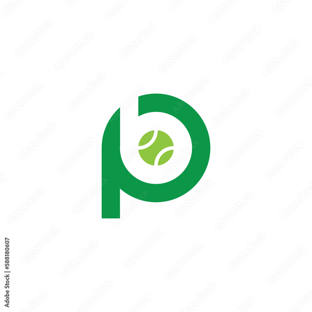 The logo design is combination letter pb and tennis ball The logo design is combination letter pb and tennis ball
