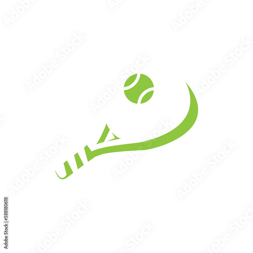 The logo design is combination racket and tennis ball
