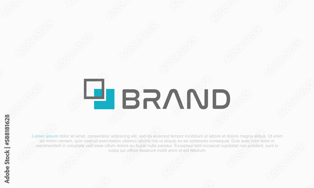 illustration vector graphic logo design. pictogram logo abstract square shape. sophisticated, modern