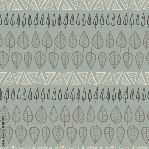 Leaf Stripes Seamless Vector Repeat Pattern