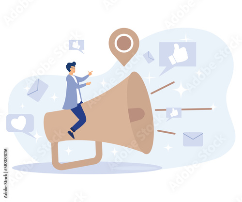 Online digital campaign concept, Advertising, cost per acquisition, multi device targeting, target audience, media planning, PPC strategy, flat vector modern illustration