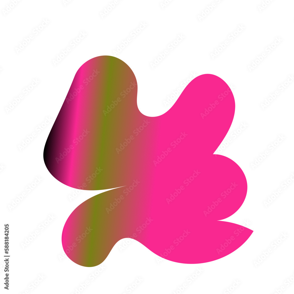 Yellow Pink Abstract Shapes Gradient Decor 