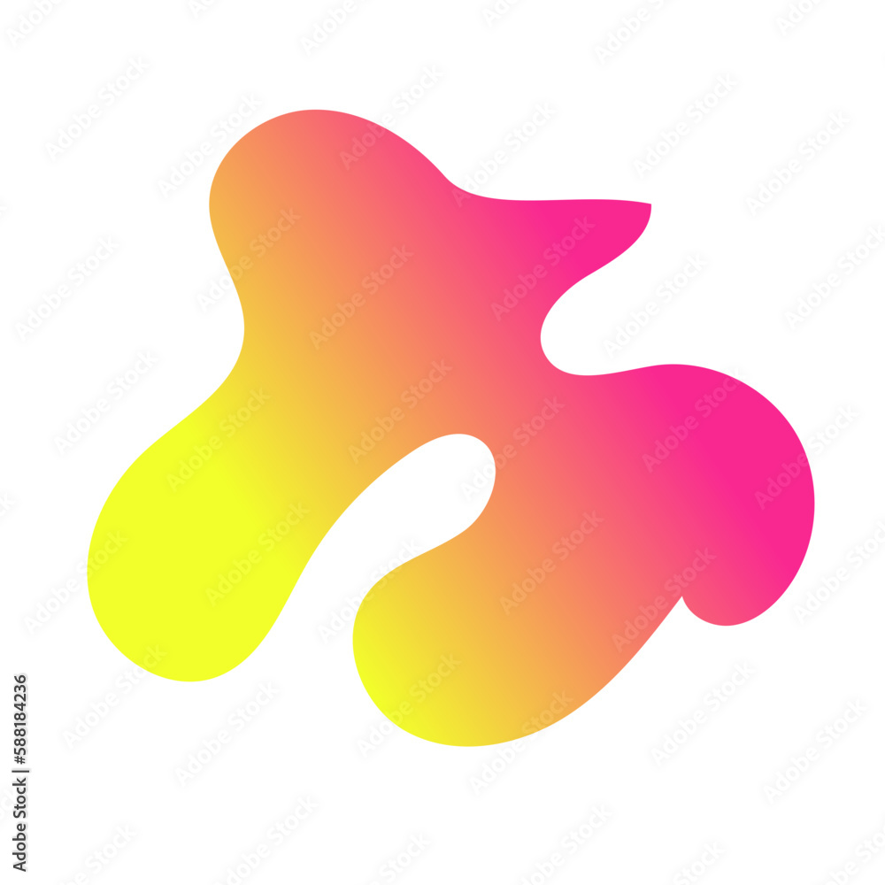 Yellow Pink Abstract Shapes Gradient Decor 