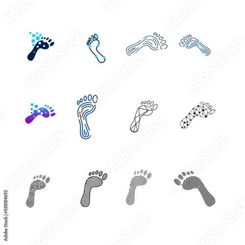 Digital Footprint logo icon design illustration template
