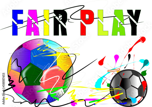 fair play football sport art brush style. © pichart99thai