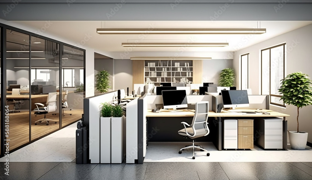 Fototapeta premium modern working office Generative AI