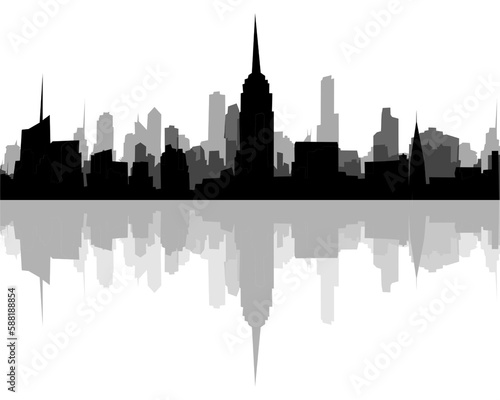 City  background illustration. Black