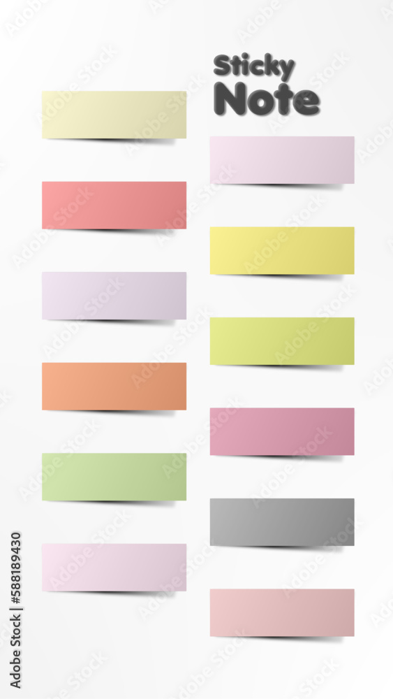 set of colorful blank sticky note paper stickers set of colorful blank sticky note paper stickers