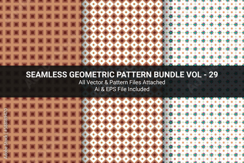 Fototapeta Naklejka Na Ścianę i Meble -  Vector seamless geometric pattern bundle vol 29