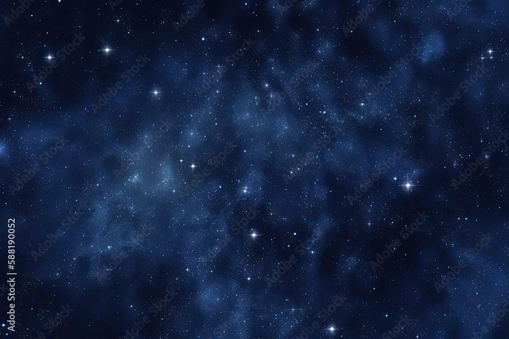 Outer space background texture. Tileable deep royal blue celestial stars and nebula in the night sky wallpaper or backdrop , ai generated