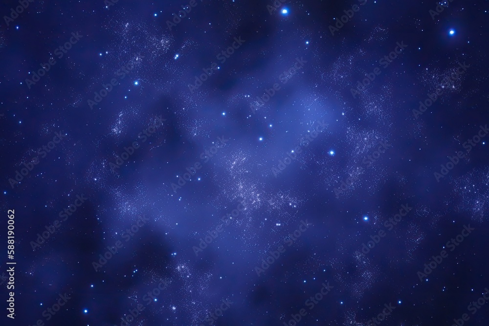 Fototapeta premium Outer space background texture. Tileable deep royal blue celestial stars and nebula in the night sky wallpaper or backdrop , ai generated