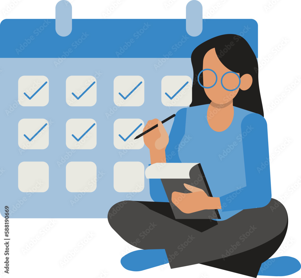 woman with notebook and calendar isolated icon vector illustration design woman with notebook and calendar isolated icon vector illustration design