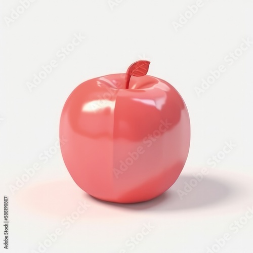 3d red apple fruit isolated  generative ai
